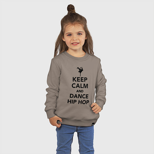 Детский свитшот Keep calm and dance hip hop / Утренний латте – фото 3