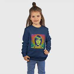 Свитшот хлопковый детский Brian Jones Digital Glitch Art, цвет: тёмно-синий — фото 2