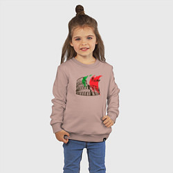 Свитшот хлопковый детский Рим Италия, цвет: пыльно-розовый — фото 2