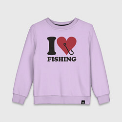 Детский свитшот I love fishing