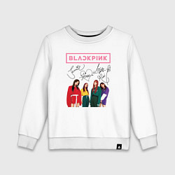 Свитшот хлопковый детский Blackpink Lisa Jisoo Jennie Rose, цвет: белый
