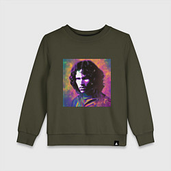 Свитшот хлопковый детский Jim Morrison few color digital Art, цвет: хаки