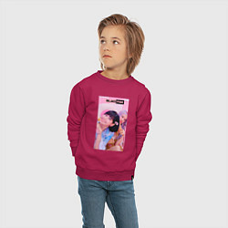 Свитшот хлопковый детский Girl Blackpink, цвет: маджента — фото 2