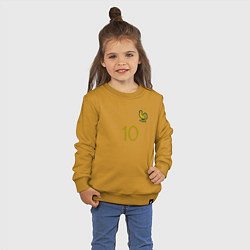 Свитшот хлопковый детский Килиан Мбаппе ЧМ 2022 сборная Франции, цвет: горчичный — фото 2