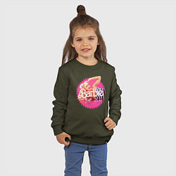 Свитшот хлопковый детский Марго Робби Барби, цвет: хаки — фото 2