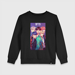 Свитшот хлопковый детский Anime BTS style, цвет: черный