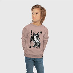Свитшот хлопковый детский Девочка и кролик - аниме - нейпрсеть, цвет: пыльно-розовый — фото 2