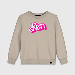 Свитшот хлопковый детский Логотип розовый Кен, цвет: миндальный