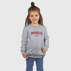 Свитшот хлопковый детский Brooklyn New York, цвет: меланж — фото 2