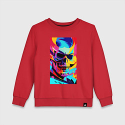 Свитшот хлопковый детский Cool skull - pop art, цвет: красный