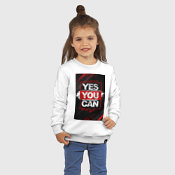 Свитшот хлопковый детский Yes, you can, цвет: белый — фото 2