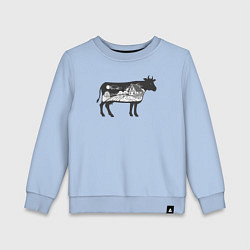 Свитшот хлопковый детский Домик в деревне, цвет: мягкое небо