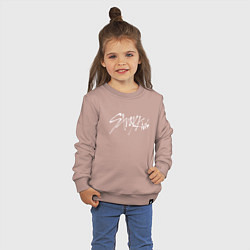 Свитшот хлопковый детский Стрей Кидс logo, цвет: пыльно-розовый — фото 2