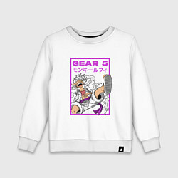 Детский свитшот One piece - gear 5 белый