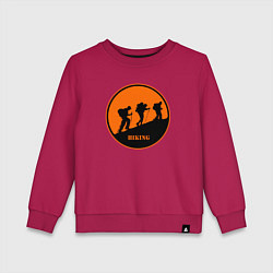 Свитшот хлопковый детский Туристы идущие в гору, цвет: маджента