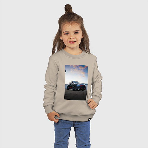 Детский свитшот Авто на фоне неба / Миндальный – фото 3
