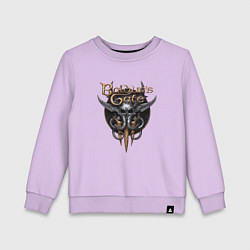 Свитшот хлопковый детский Baldurs Gate 3 - logotype, цвет: лаванда