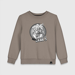 Свитшот хлопковый детский Луффи - gear 5 - старый мультик, цвет: утренний латте