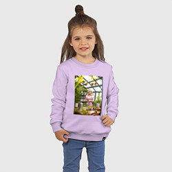 Свитшот хлопковый детский Барби: биологические эксперименты, цвет: лаванда — фото 2