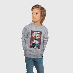 Свитшот хлопковый детский Кукла Барби - нейросеть - фильм, цвет: меланж — фото 2