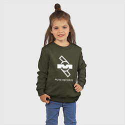 Свитшот хлопковый детский Depeche Mode Mute Records Logo, цвет: хаки — фото 2