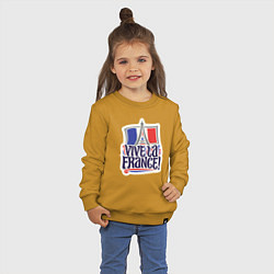 Свитшот хлопковый детский Vive la France, цвет: горчичный — фото 2