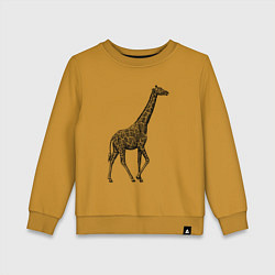Свитшот хлопковый детский Жираф гуляет, цвет: горчичный