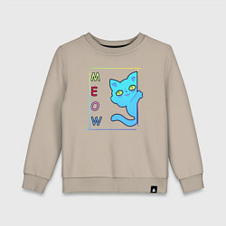 Свитшот хлопковый детский Cat meow, цвет: миндальный