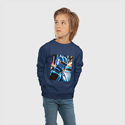 Свитшот хлопковый детский Робокоп на страже, цвет: тёмно-синий — фото 2