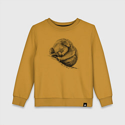 Свитшот хлопковый детский Коала спит, цвет: горчичный