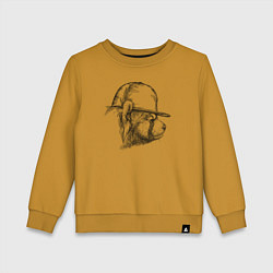 Детский свитшот Красная панда в кепке в профиль