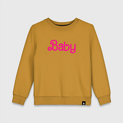 Свитшот хлопковый детский Ребенок Барби, цвет: горчичный
