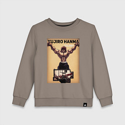 Свитшот хлопковый детский Боец Баки: Ханма Юдзиро, цвет: утренний латте