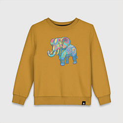 Свитшот хлопковый детский Beautiful elephant, цвет: горчичный