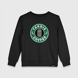 Свитшот хлопковый детский Tardis coffee, цвет: черный