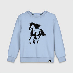 Свитшот хлопковый детский Лошадь скачет, цвет: мягкое небо