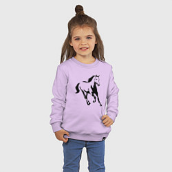 Свитшот хлопковый детский Конь скачет, цвет: лаванда — фото 2