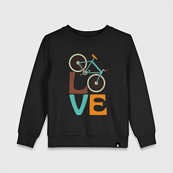 Свитшот хлопковый детский Люблю велосипед, цвет: черный