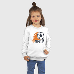Свитшот хлопковый детский Game on football, цвет: белый — фото 2