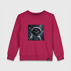 Детский свитшот Черный котик космонавт
