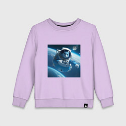 Свитшот хлопковый детский Голубой котик космонавт, цвет: лаванда