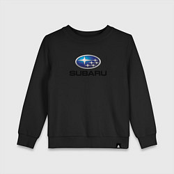Свитшот хлопковый детский Subaru sport auto, цвет: черный