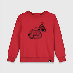 Свитшот хлопковый детский Медоед стильный, цвет: красный