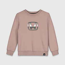 Свитшот хлопковый детский Honda sport auto silver, цвет: пыльно-розовый