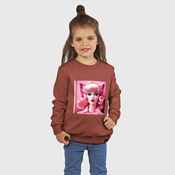 Свитшот хлопковый детский Barbie cat, цвет: кирпичный — фото 2