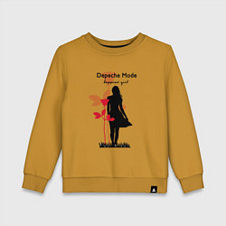 Свитшот хлопковый детский Depeche Mode - Happiest Girl Collage, цвет: горчичный