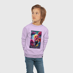 Свитшот хлопковый детский Ведьма среди оборотней - нейросеть, цвет: лаванда — фото 2