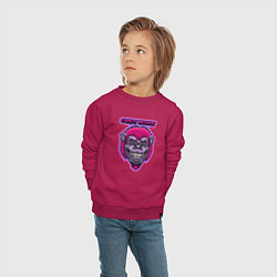 Свитшот хлопковый детский Purple crazy monkey, цвет: маджента — фото 2