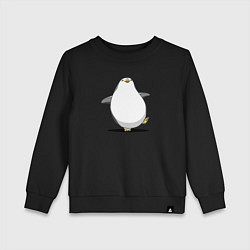 Свитшот хлопковый детский Мультяшный пингвин шагает, цвет: черный