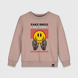 Детский свитшот Fake smile quote